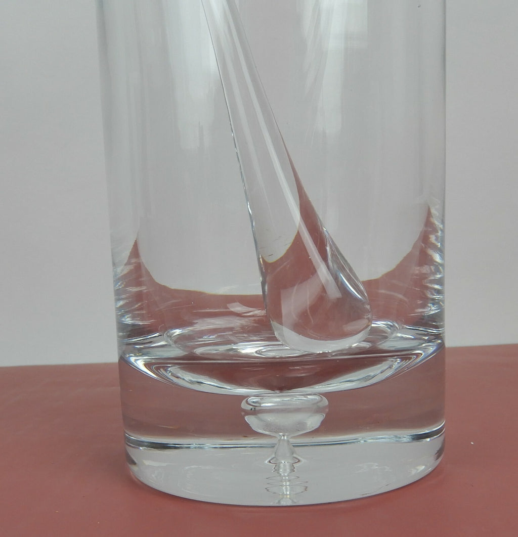 Vintage Cocktail Pitcher w/ Glass Stirrer Open Bubble in the Base 9-1/8"