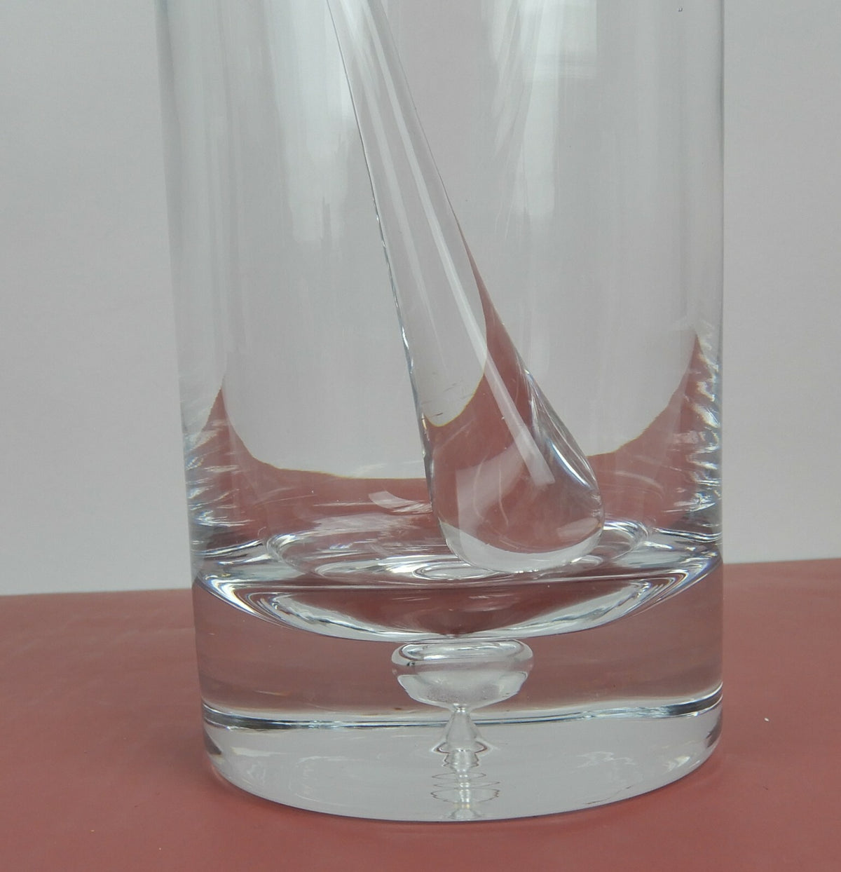 Vintage Cocktail Pitcher w/ Glass Stirrer Open Bubble in the Base 9-1/8"