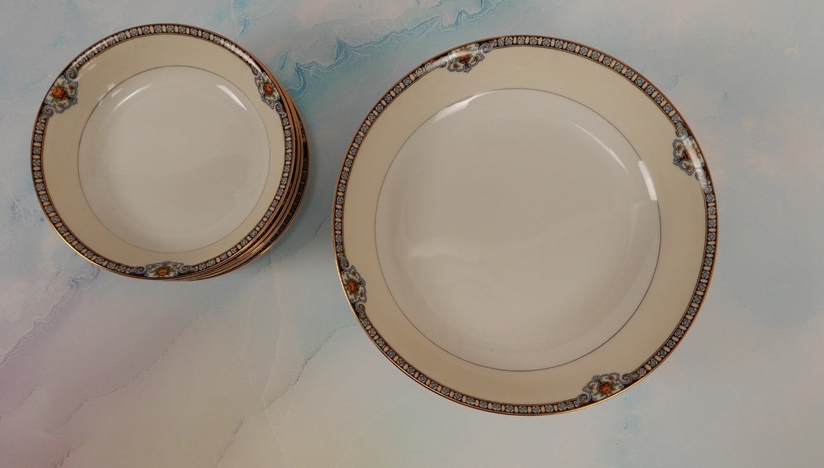 35 Pc  7-Piece 5 Place Setting Noritake Morimura Japan Shirley Pattern