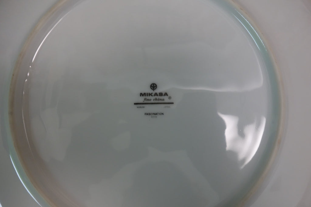 Set of 5 Pc Dinner Plates Mikasa Platinum Fascination Pattern Made in Japan