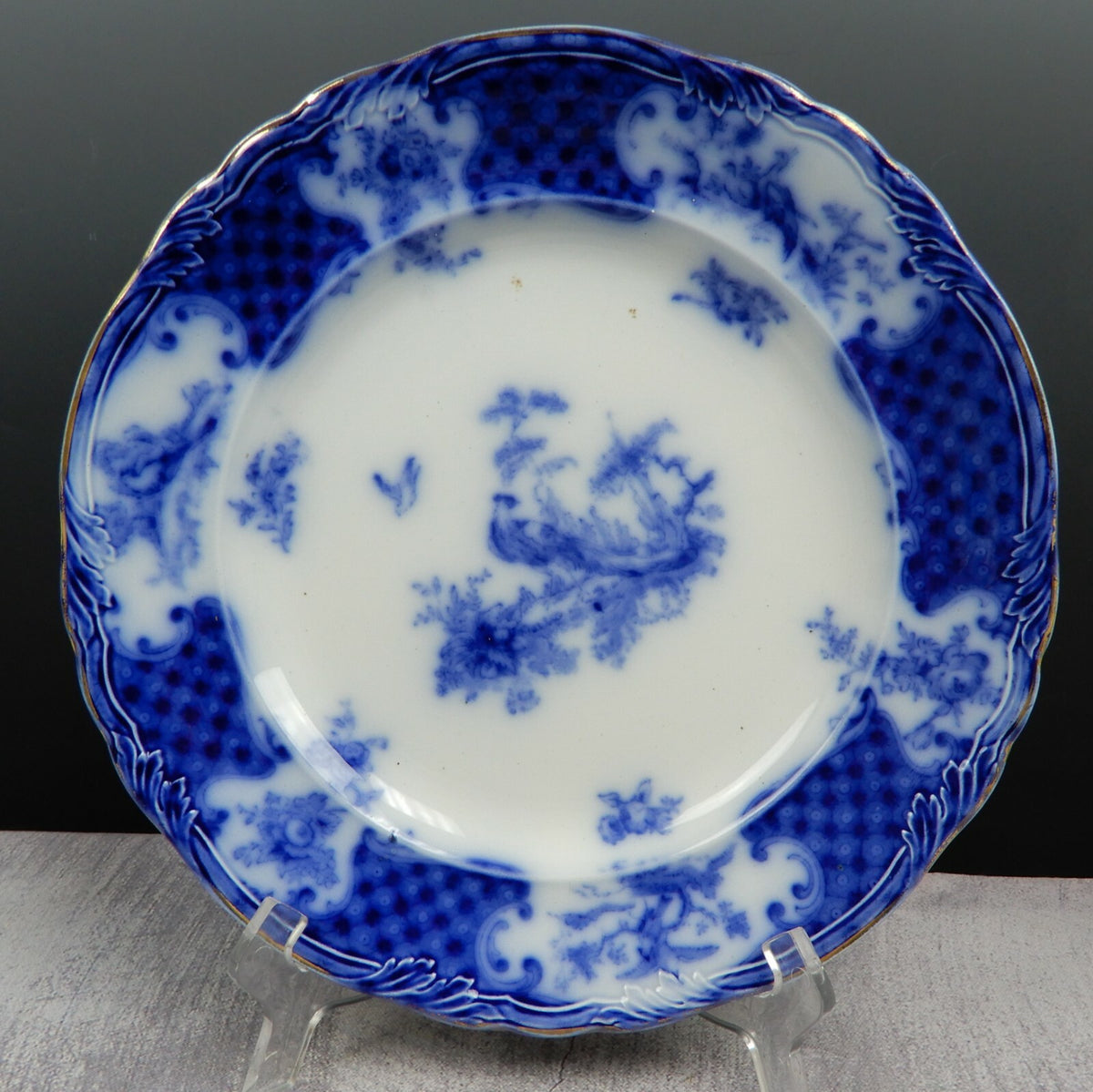 Antique 1903 Flow Blue by Thomas Furnivals & Co. Pattern "Warwick" 10-1/2" Plate