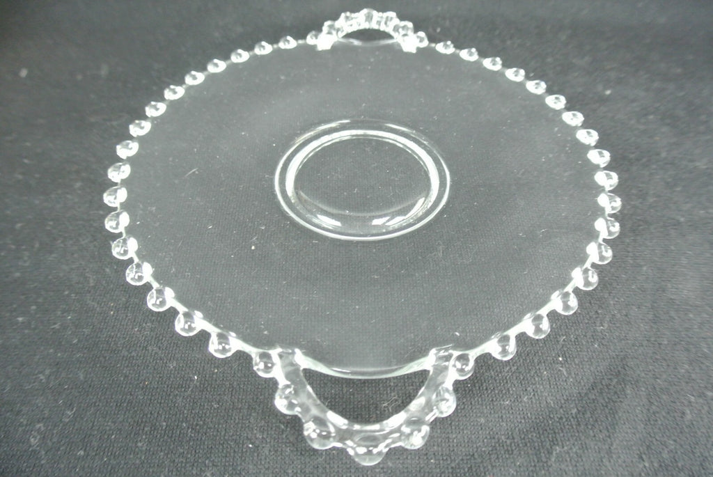 Set of Two Vintage Imperial Candlewick Glass Sandwich Trays with Handles
