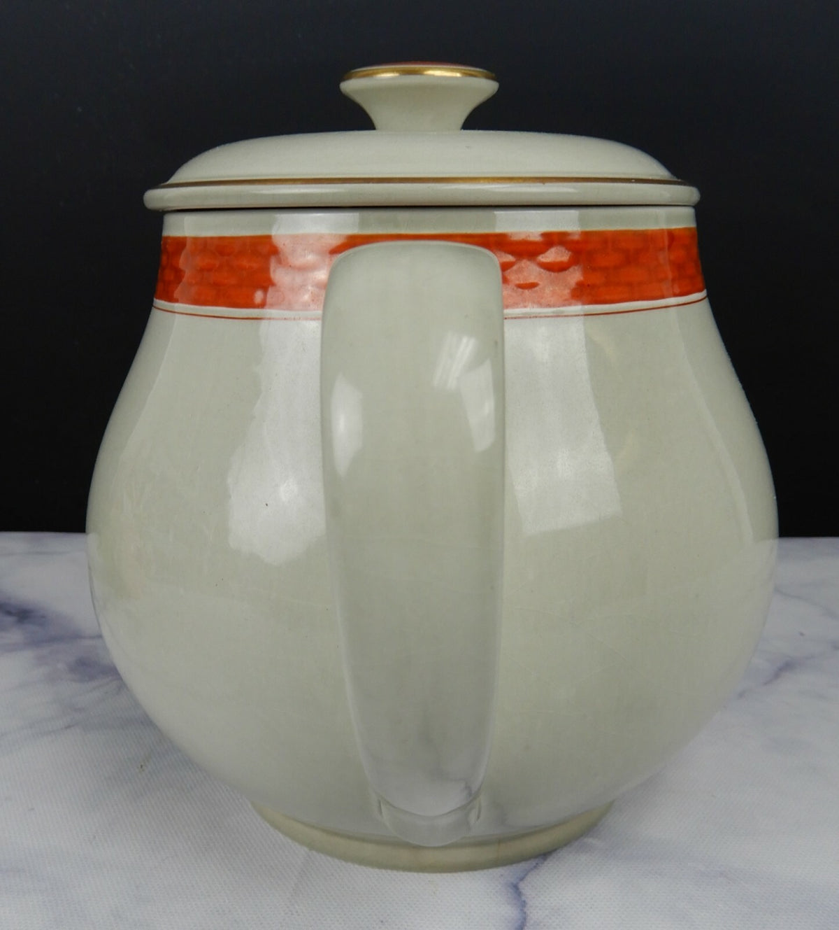 Royal Copenhagen Aluminia Oranja Tureby Square Tea/Coffee Pot