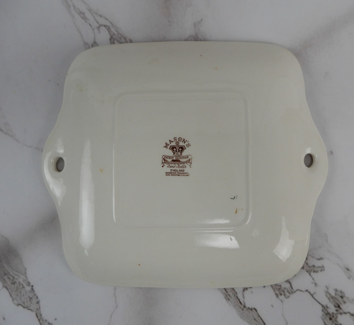 Vintage Mason's Patent Ironstone Bow Bells Handled Cake Plate