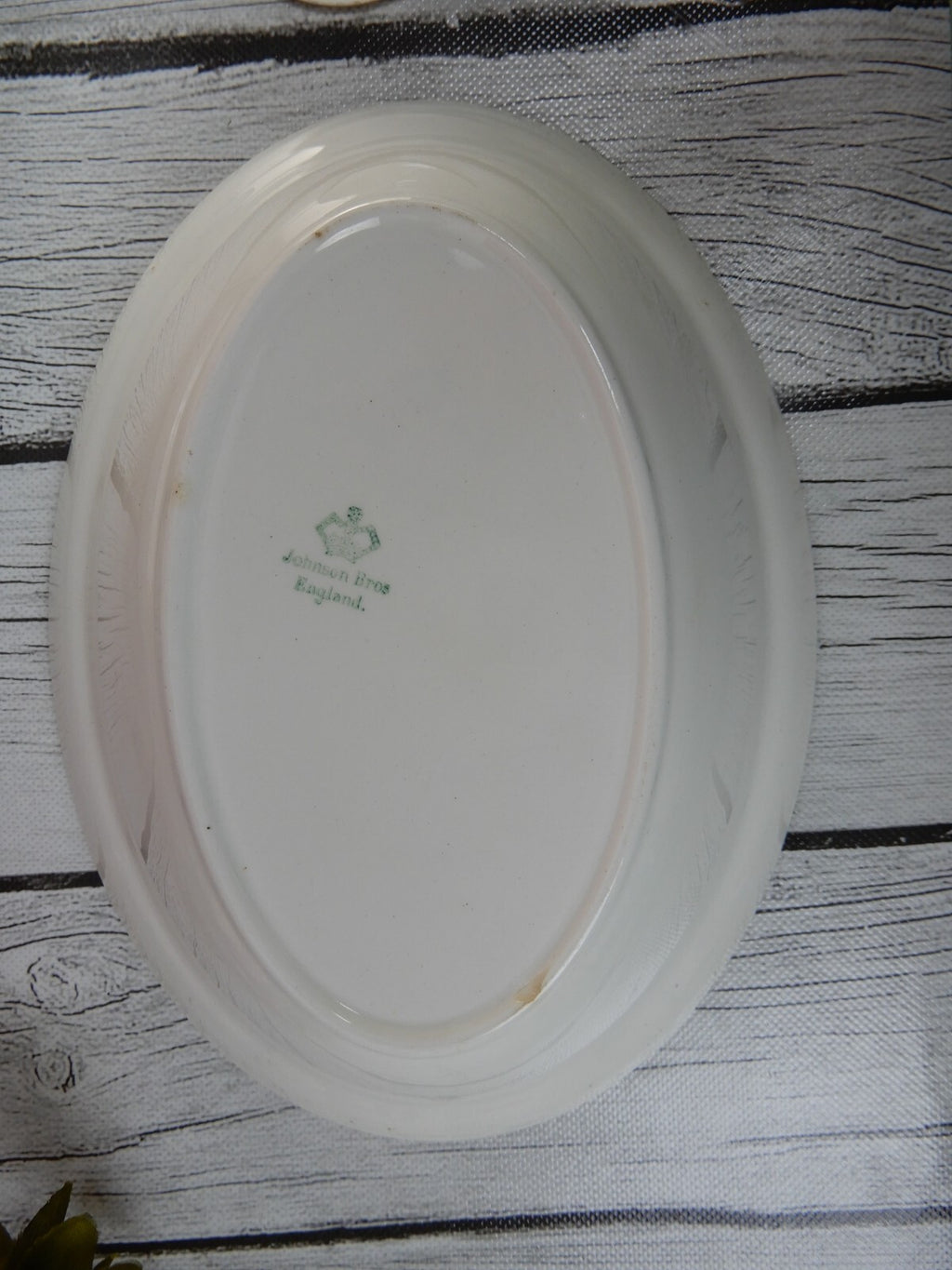 Johnson Brothers England White Gold and Black Rims Platter,Bowl,Dish