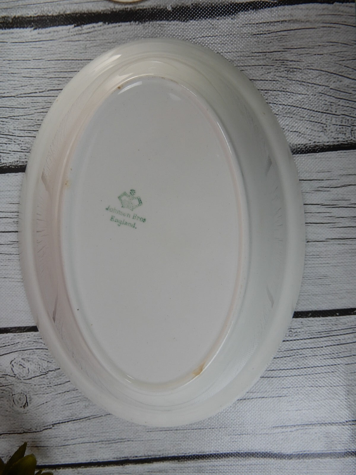 Johnson Brothers England White Gold and Black Rims Platter,Bowl,Dish