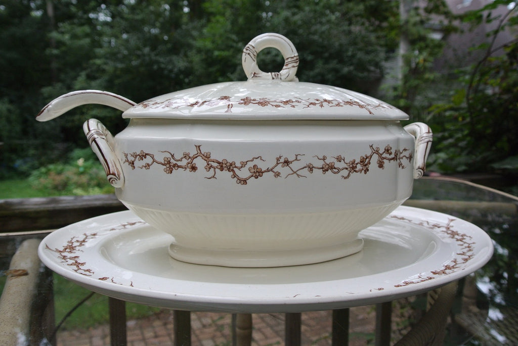 Antique Naples Ware Brown Westhead Moore & Co Tureen
