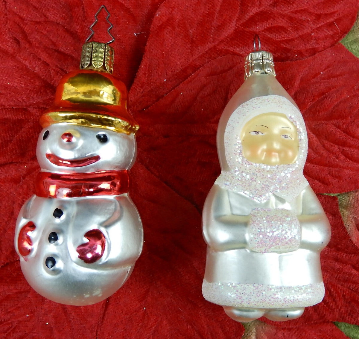 2 Vintage Czech and German Christmas Ornaments Glass Collectible Decoration