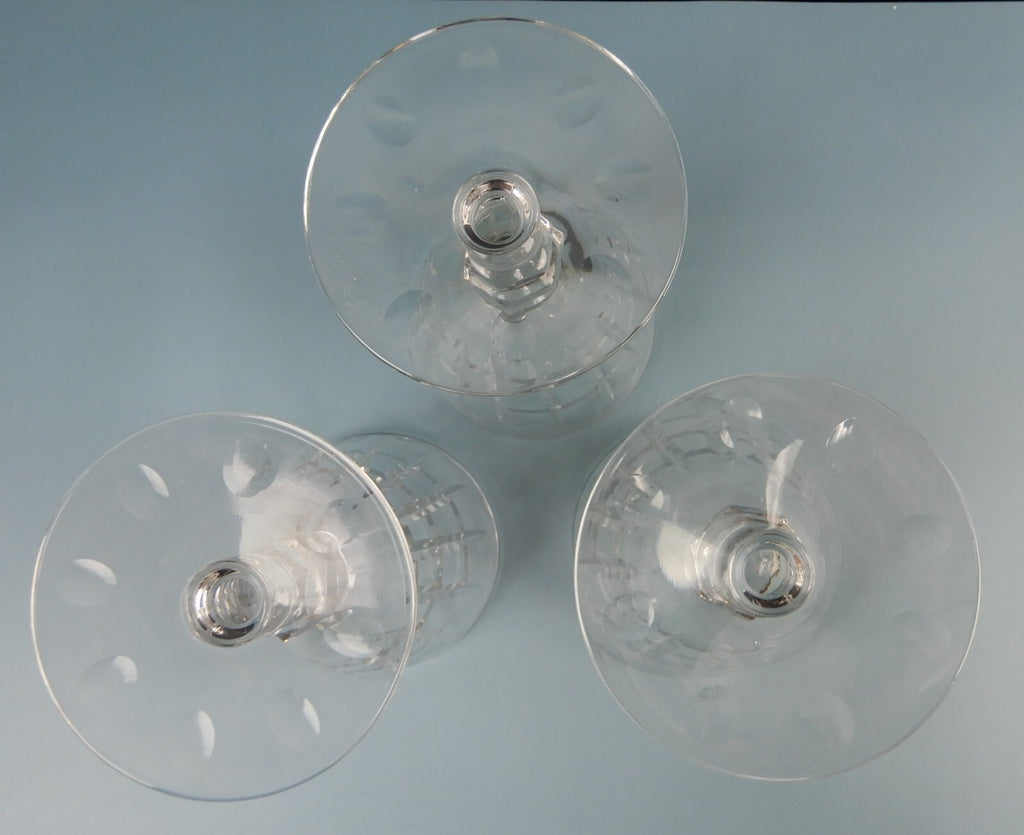 Vintage Crystal Water Goblets Set of Three