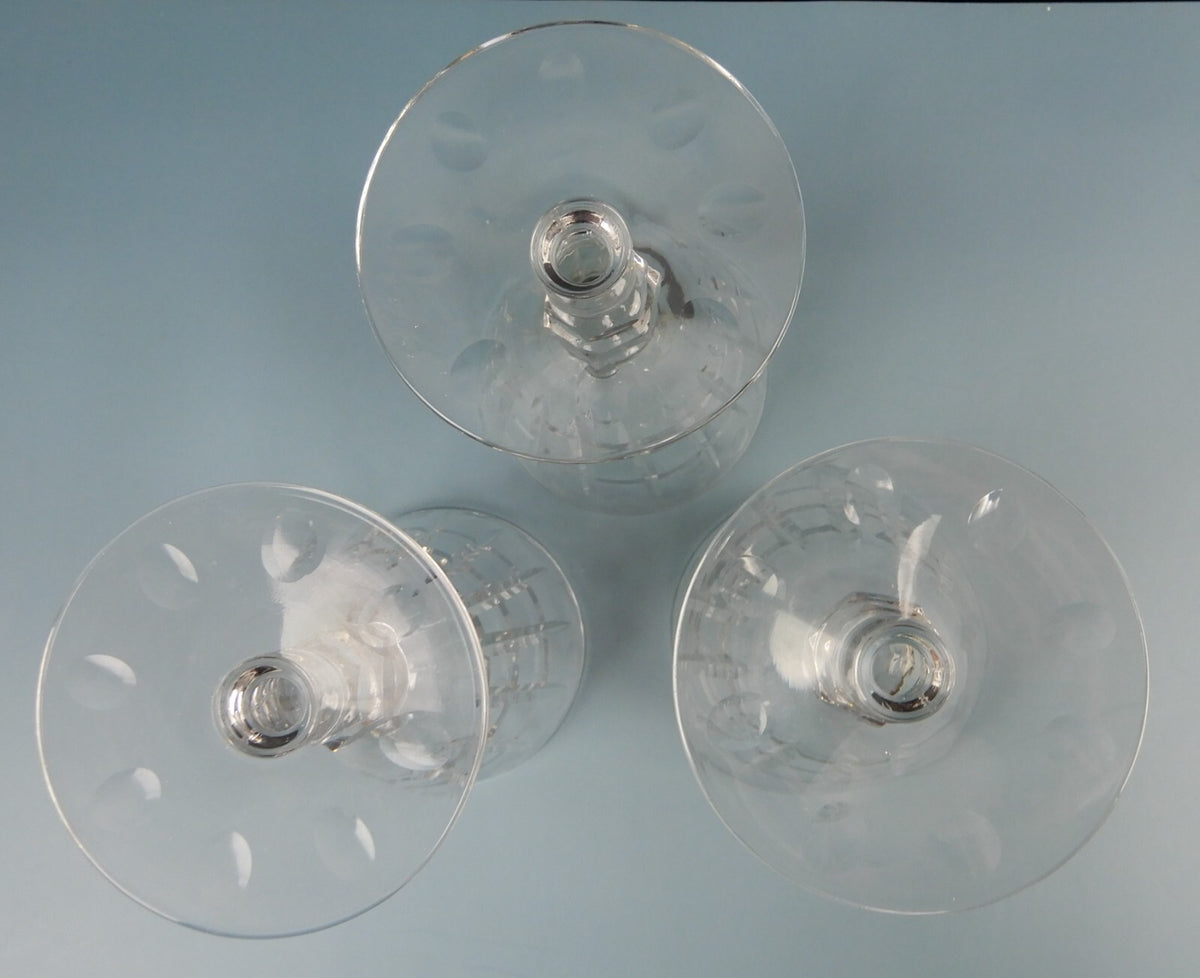 Vintage Crystal Water Goblets Set of Three