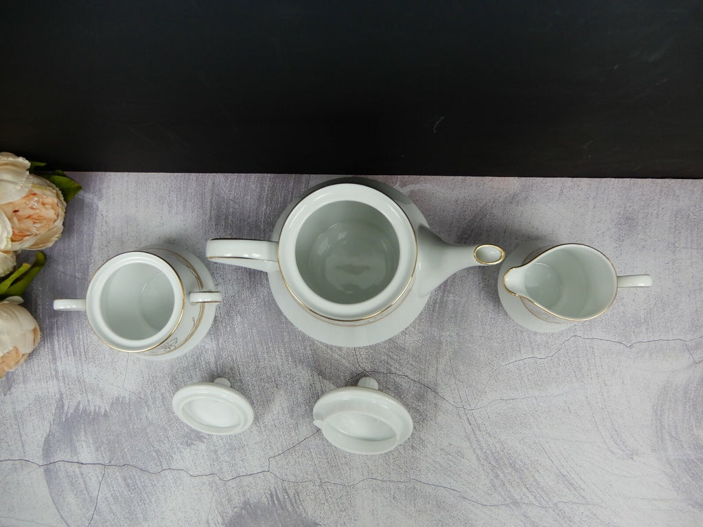 Legendary By Noritake "Cote Basque" Set of Tea Pot ,Creamer and Sugar Bowl
