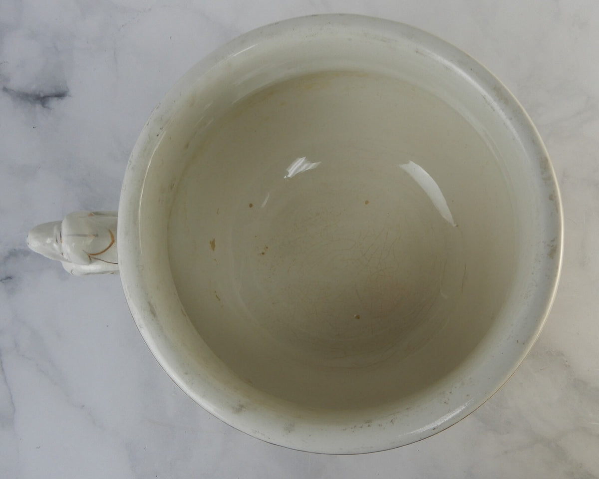 Antique Alba China Bona Fama Melior Ironstone Pottery Chamber Pot