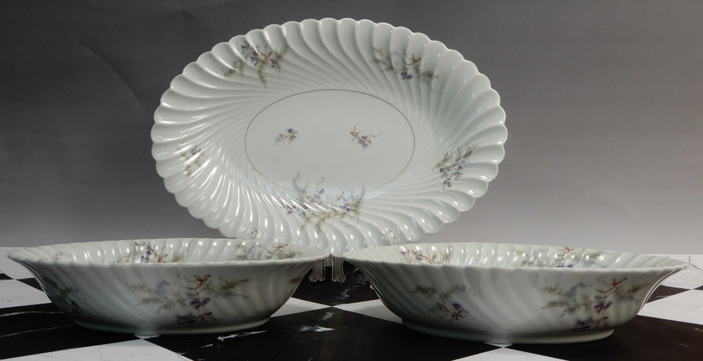 Vintage Haviland Limoges "Orsay" Made in France 15-3/4" Platter &Two Oval Bowls