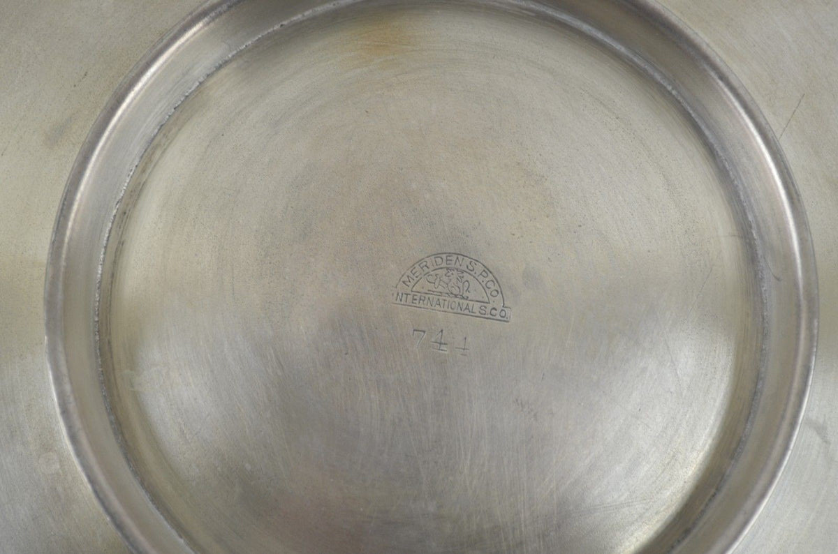 Vintage International Silver Plated Tray, Ornate Design, 10" Diameter