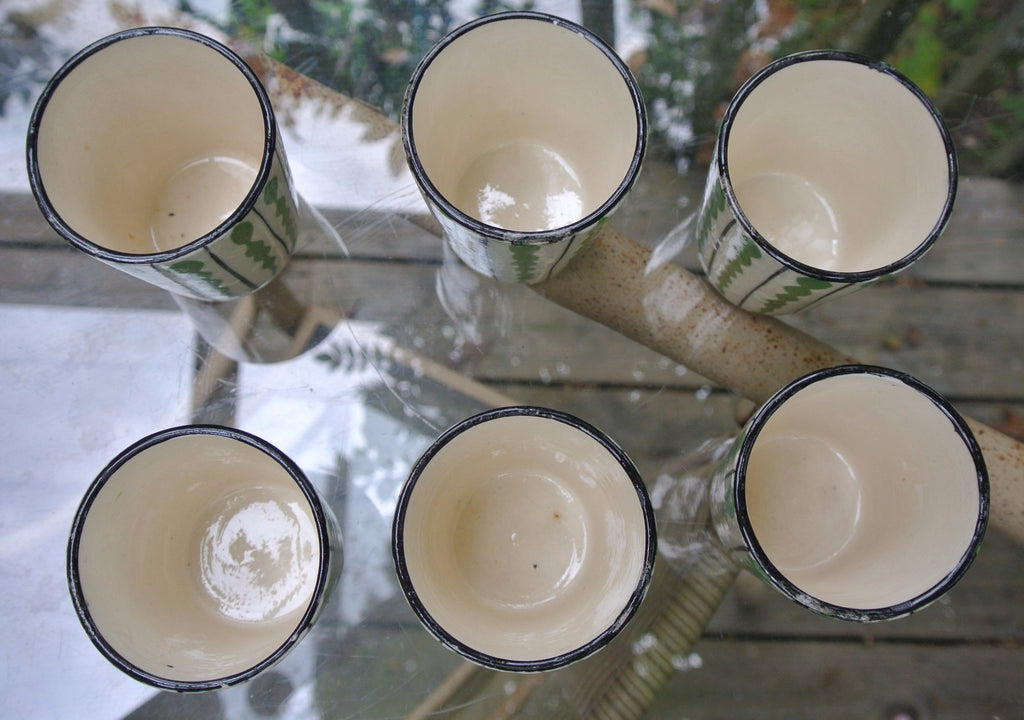 Vintage Stoneware Japanesse 9 Pc. Tea Set Sugar Bowl,Sugar Bowl Creamer 6 Cups