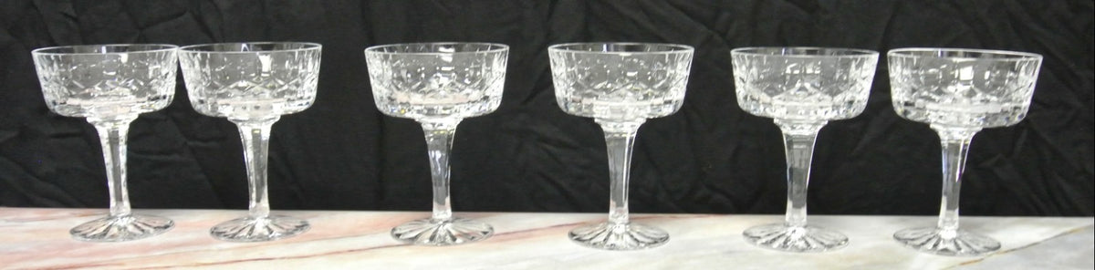 Set of 6 Vintage Tall Heavy Glass Crystal Sherbet Parfait Glasses - Elegant