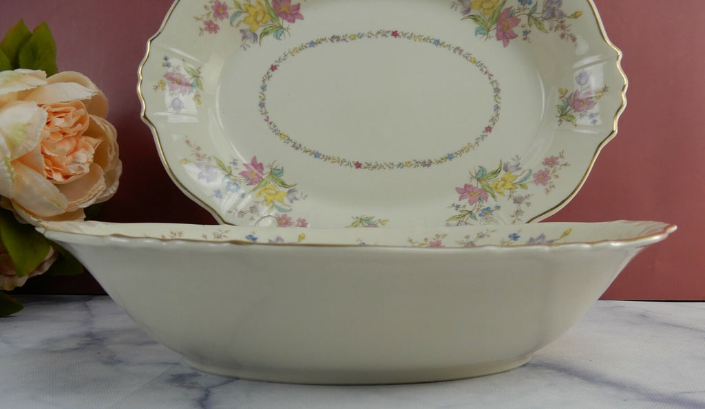 Set of Oval Bowl and 12" Platter  Syracuse Briarcliff China Federal Shape