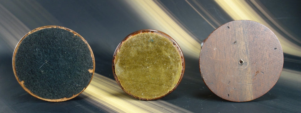 Set of 3 Vintage Wood Mid-Century Modern Candle Holders 12-3/8", 12", 11-5/8"