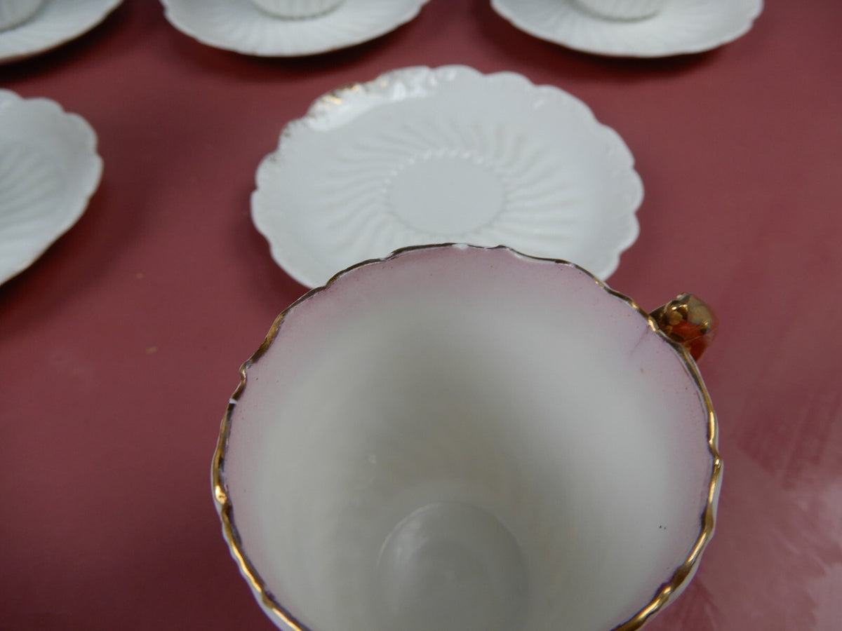 Vintage Set of 5 Demitasse Cup and Saucer No mark of Manufacturer