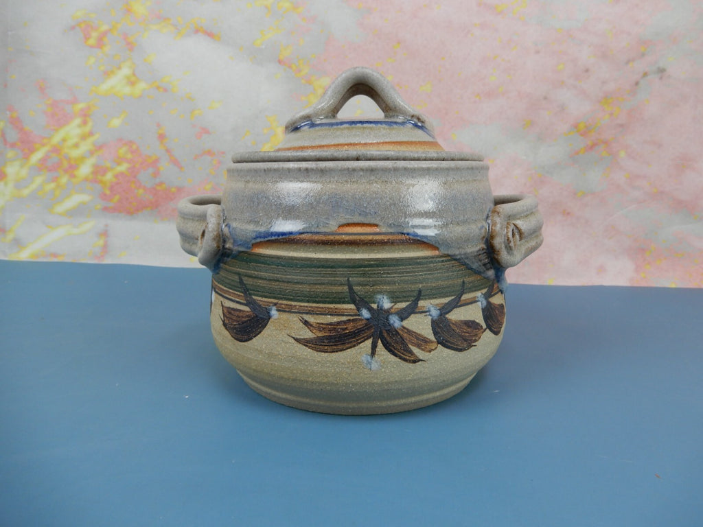 Vintage Studio Art Pottery Small Double Crock Signed by the Artist