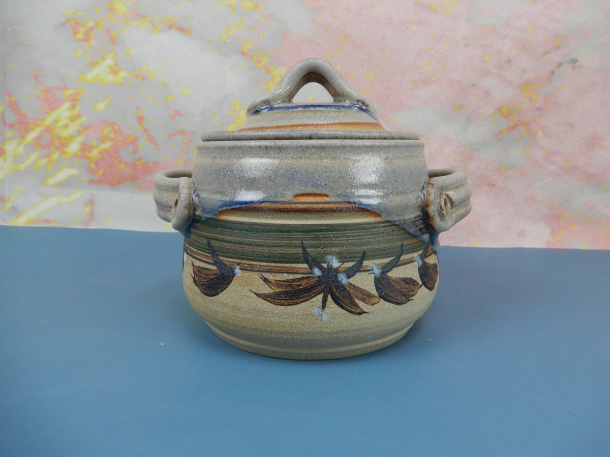 Vintage Studio Art Pottery Small Double Crock Signed by the Artist