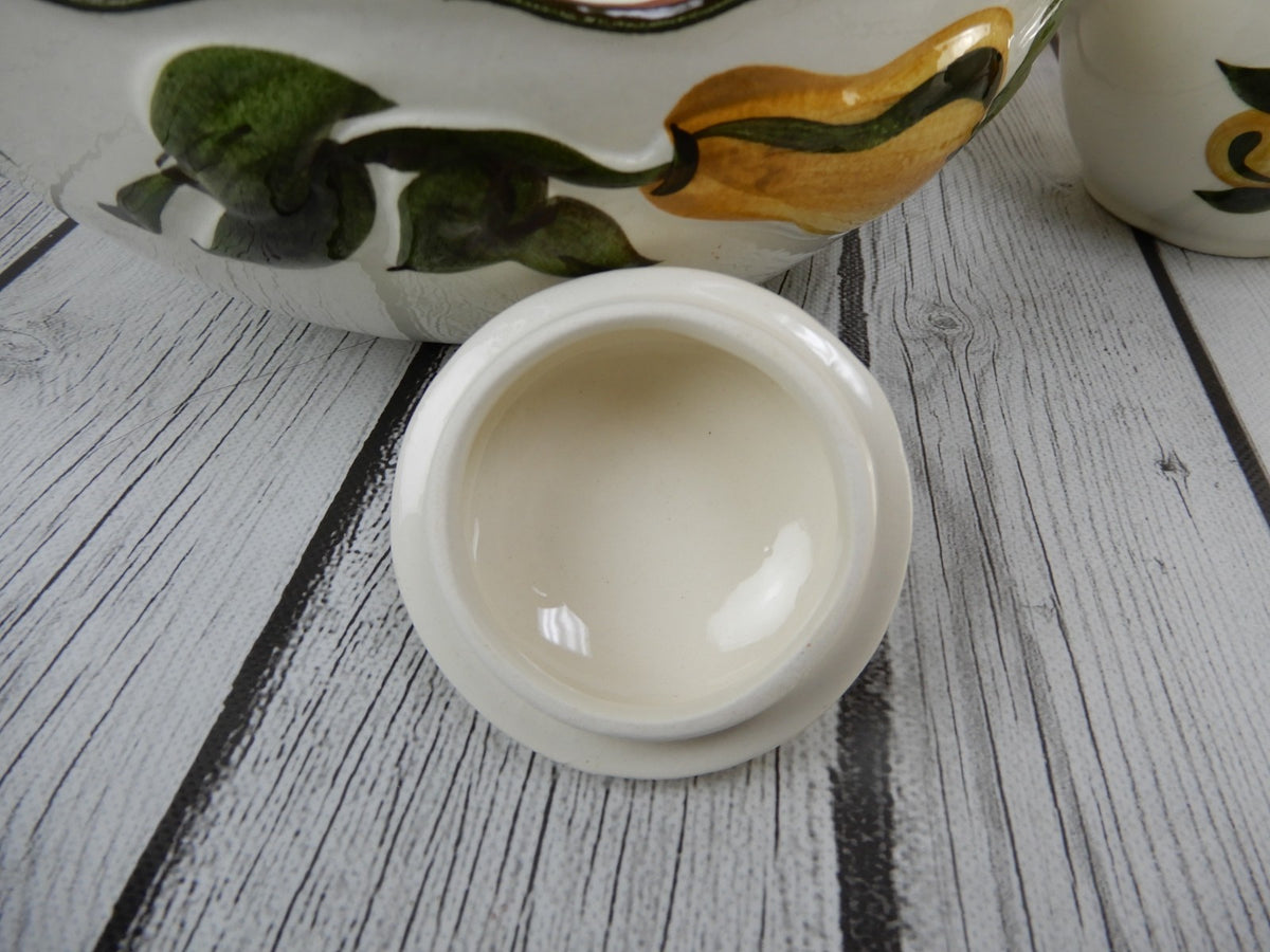 Platter, Bowl,Sugar & Creamer of Hand Painted STANGL "Sculptured Fruit" Pattern