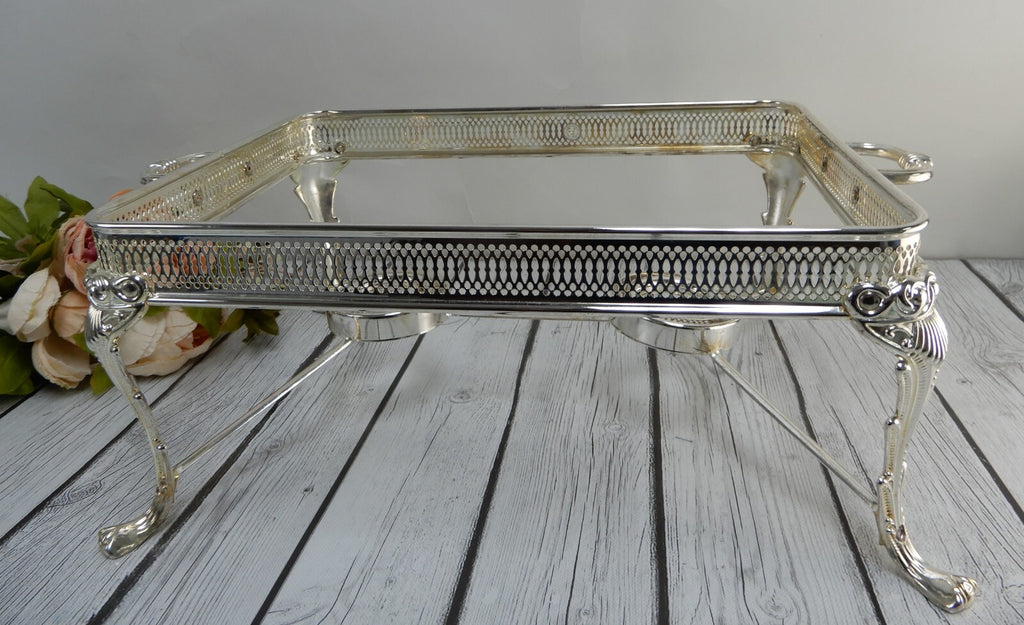 Godinger Paul Revere Silverplated 1.5qt X 2 Division PIerced Oblong Warmer