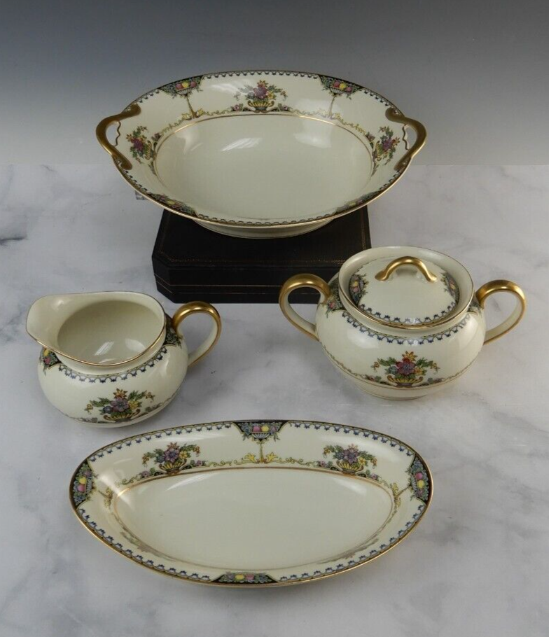 Vintage 1920 Noritake China Ivory "Colonade"  Four Piece Serveware Set
