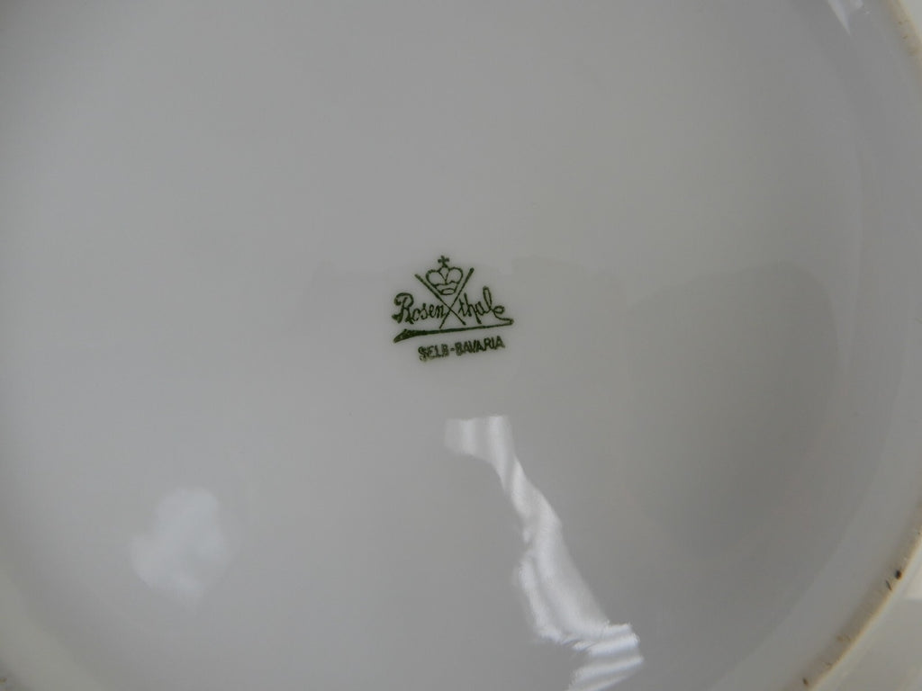 "Rosenthal Self Bavaria" Hand Painted Pink Flowers & Signed 9" Decorative Bowl