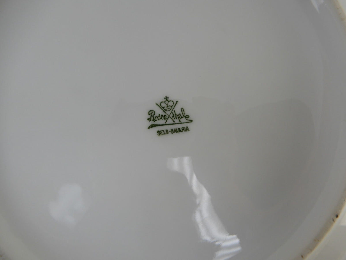 "Rosenthal Self Bavaria" Hand Painted Pink Flowers & Signed 9" Decorative Bowl