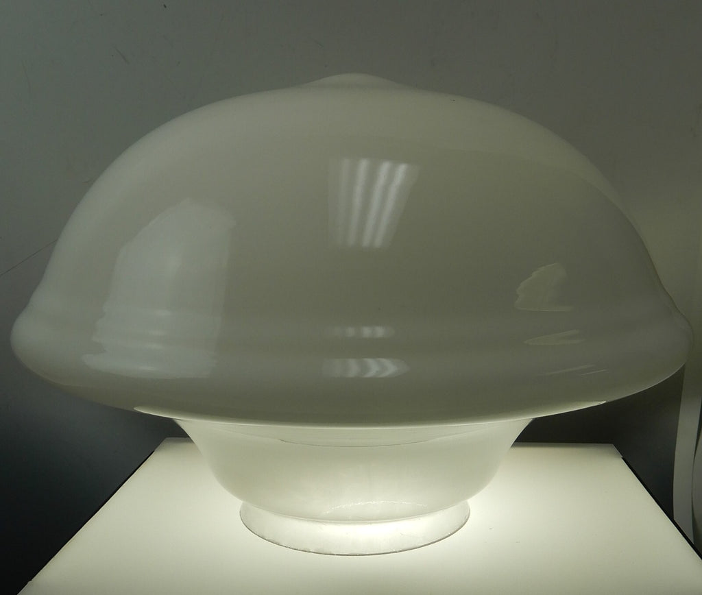 Vintage Milk Glass and Frosted Glass Schoolhouse Shade -16" diameter