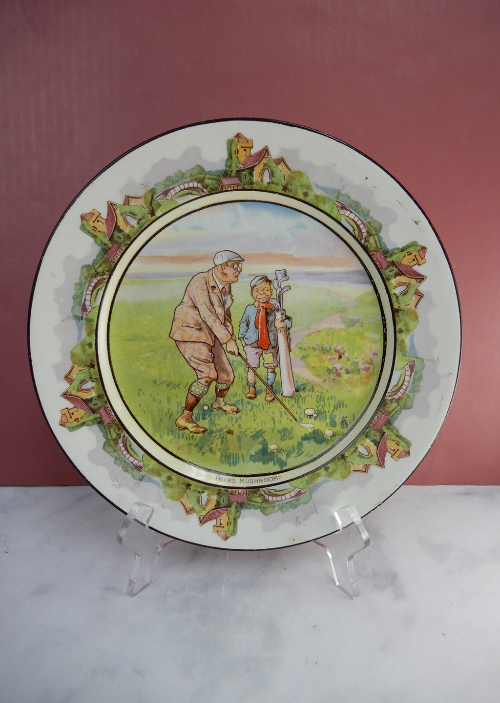 Antique Bridgwood & Son England "Thems Mushroom" Plate 10-1/4" Diameter ca.1891+