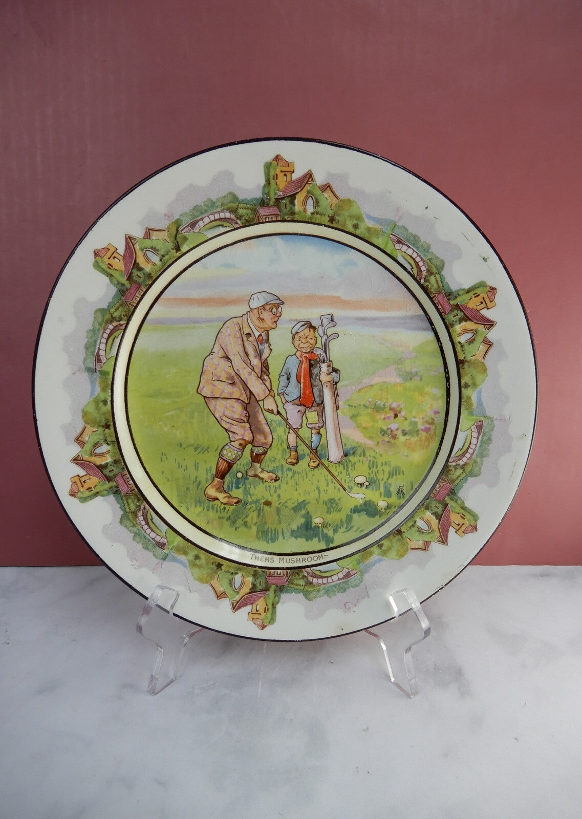 Antique Bridgwood & Son England "Thems Mushroom" Plate 10-1/4" Diameter ca.1891+