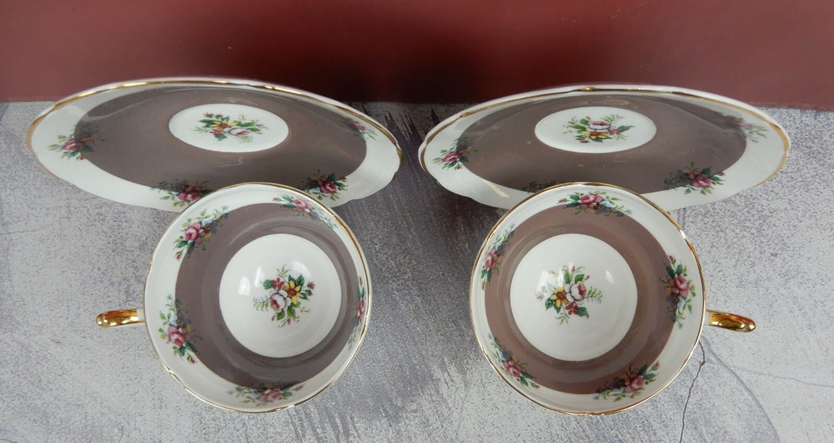 Set of Two Vintage Royal Sutherland Fine Bone China Cup and Saucer Set England