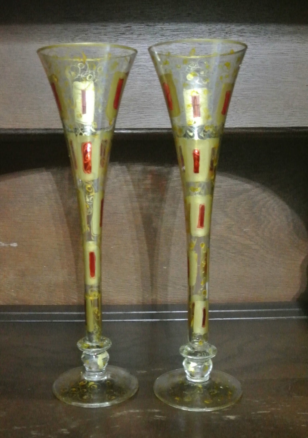 Royal Danube Romanian Crystal 12" Champagne Flute Hand Painted
