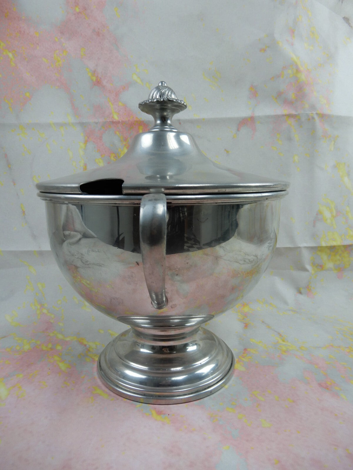 Vintage Boardman Colonial Pewter Tureen/Grog Bowl W/Lid No Ladle