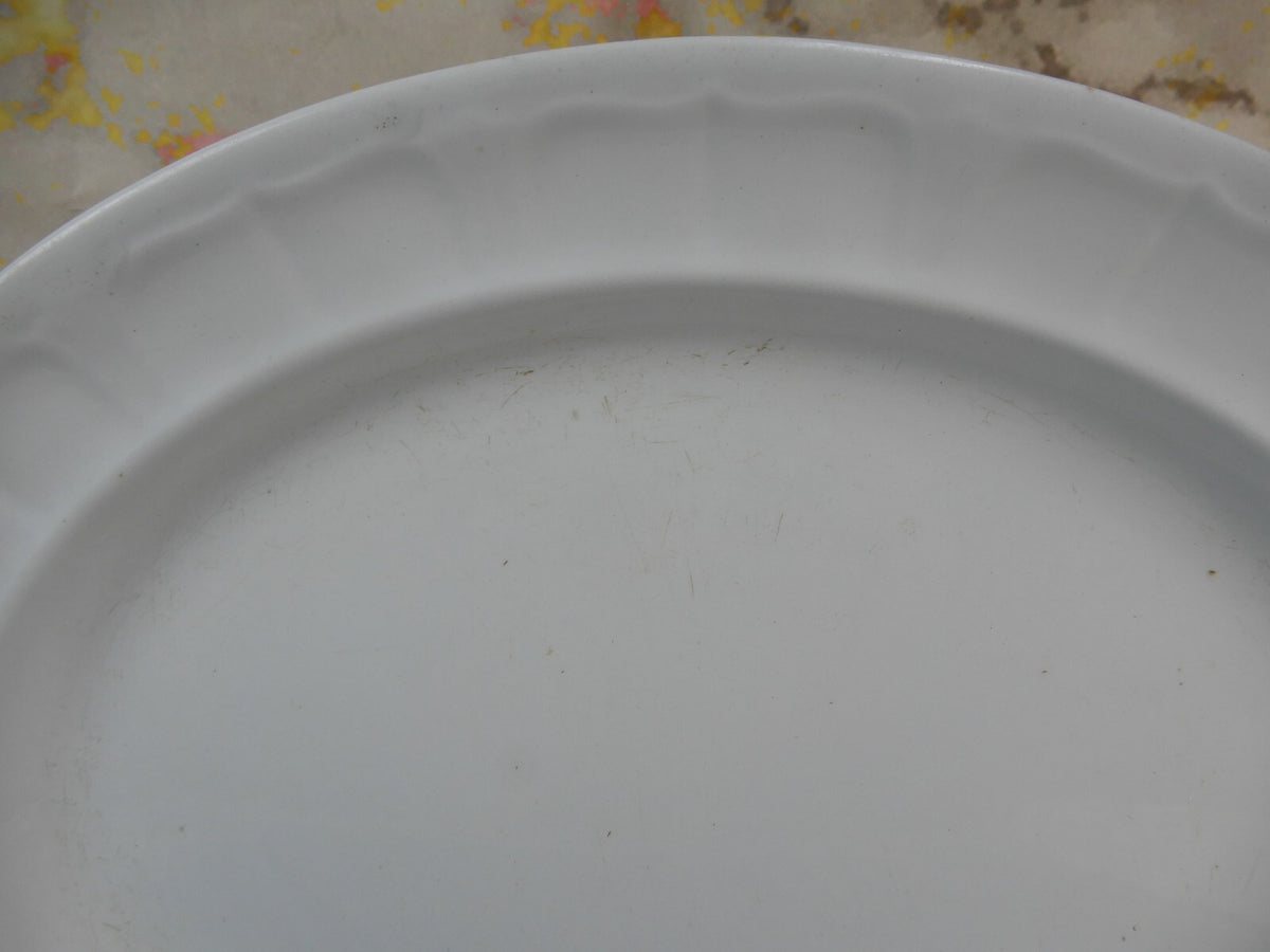 White Ironstone Oval Platter J. Edwards President Shape Burslem England, c. 1856