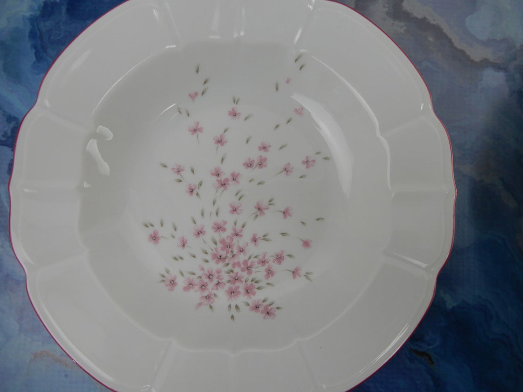 Set of 4 Schumann Arzberg Germany Bavaria Pink Floral Pink Rim Soup Bowls