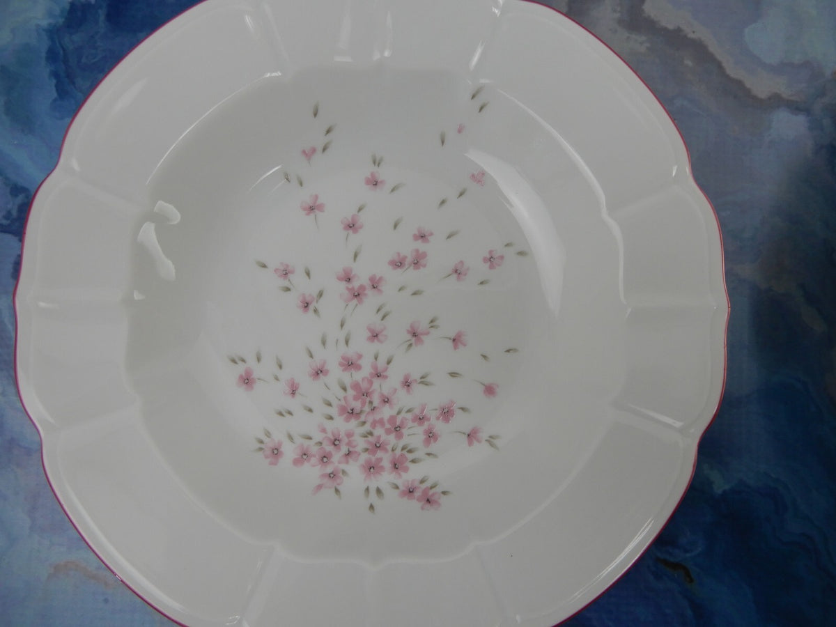 Set of 4 Schumann Arzberg Germany Bavaria Pink Floral Pink Rim Soup Bowls