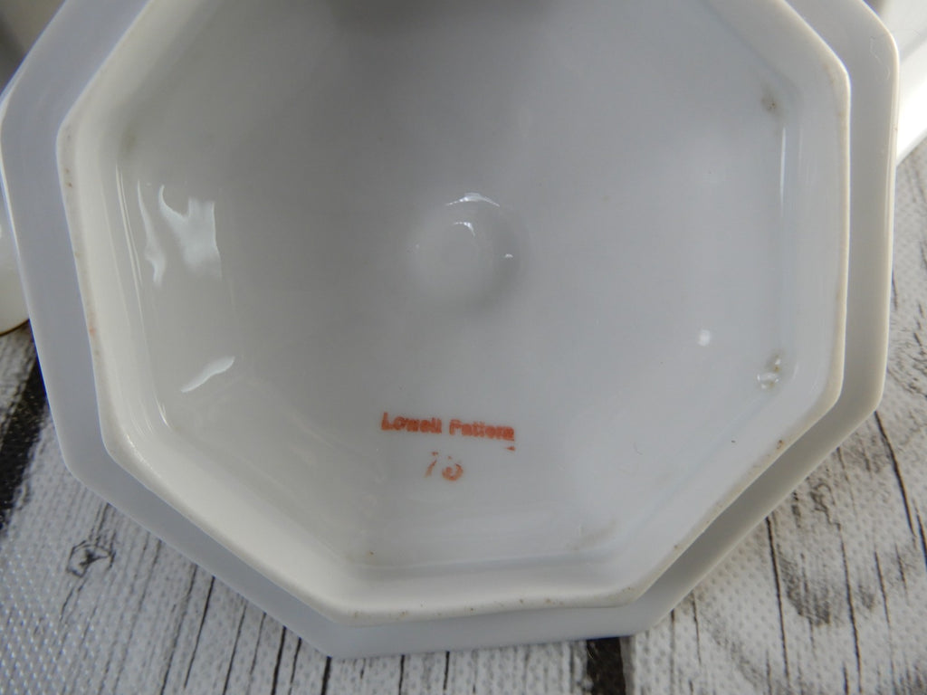 Pricess-China Geo F Bassett Bavaria Belwood Sugar Bowl&Creamer "Lowell Pattern"