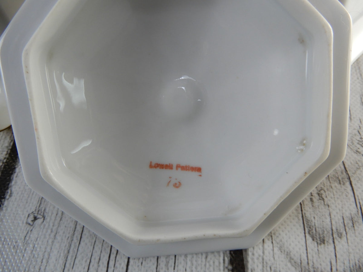 Pricess-China Geo F Bassett Bavaria Belwood Sugar Bowl&Creamer "Lowell Pattern"