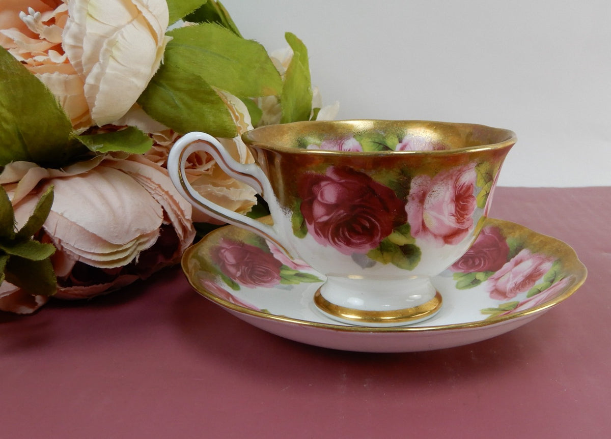 Vintage Royal Albert "Old English Rose" Brushed Gold Trim Cup and Saucer