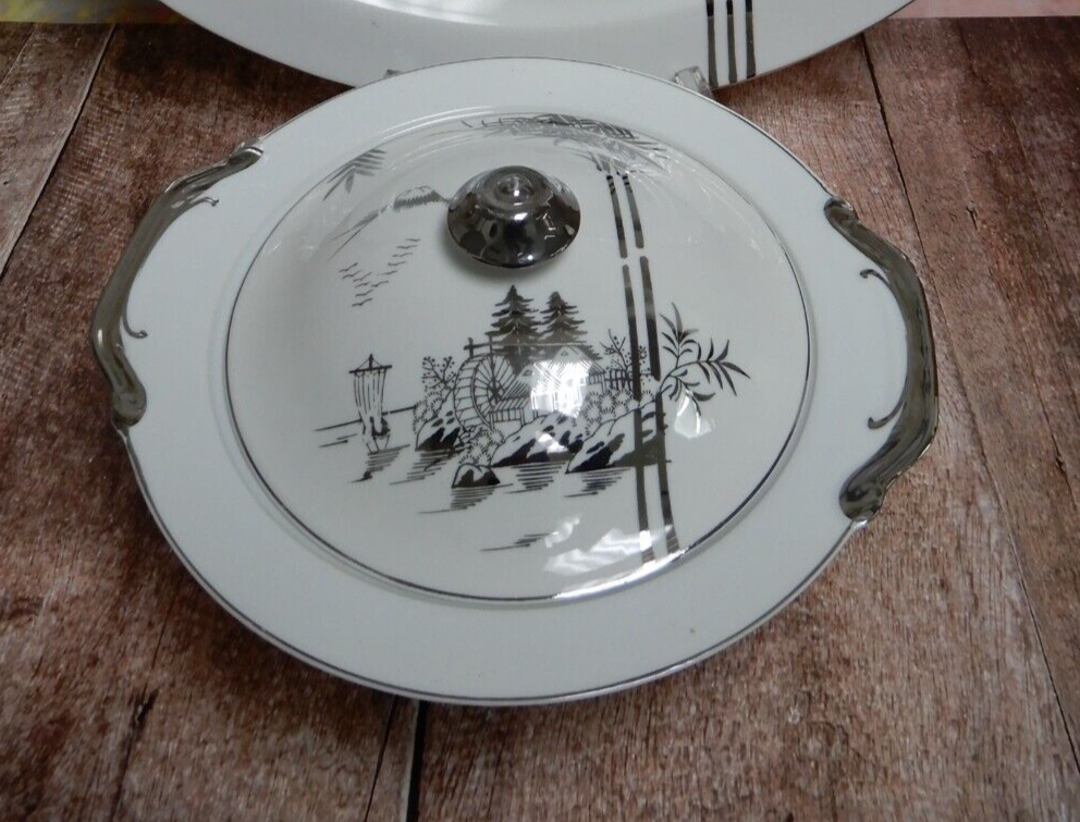 Kutani NS China Hand Painted Round Lidded Vegetable Bowl