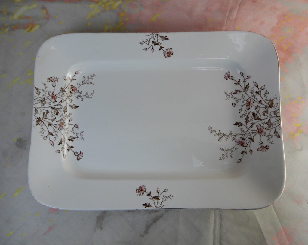 Vtge John Maddock,Royal Stone China Burslem England Rectangle 16-3/8" Platter
