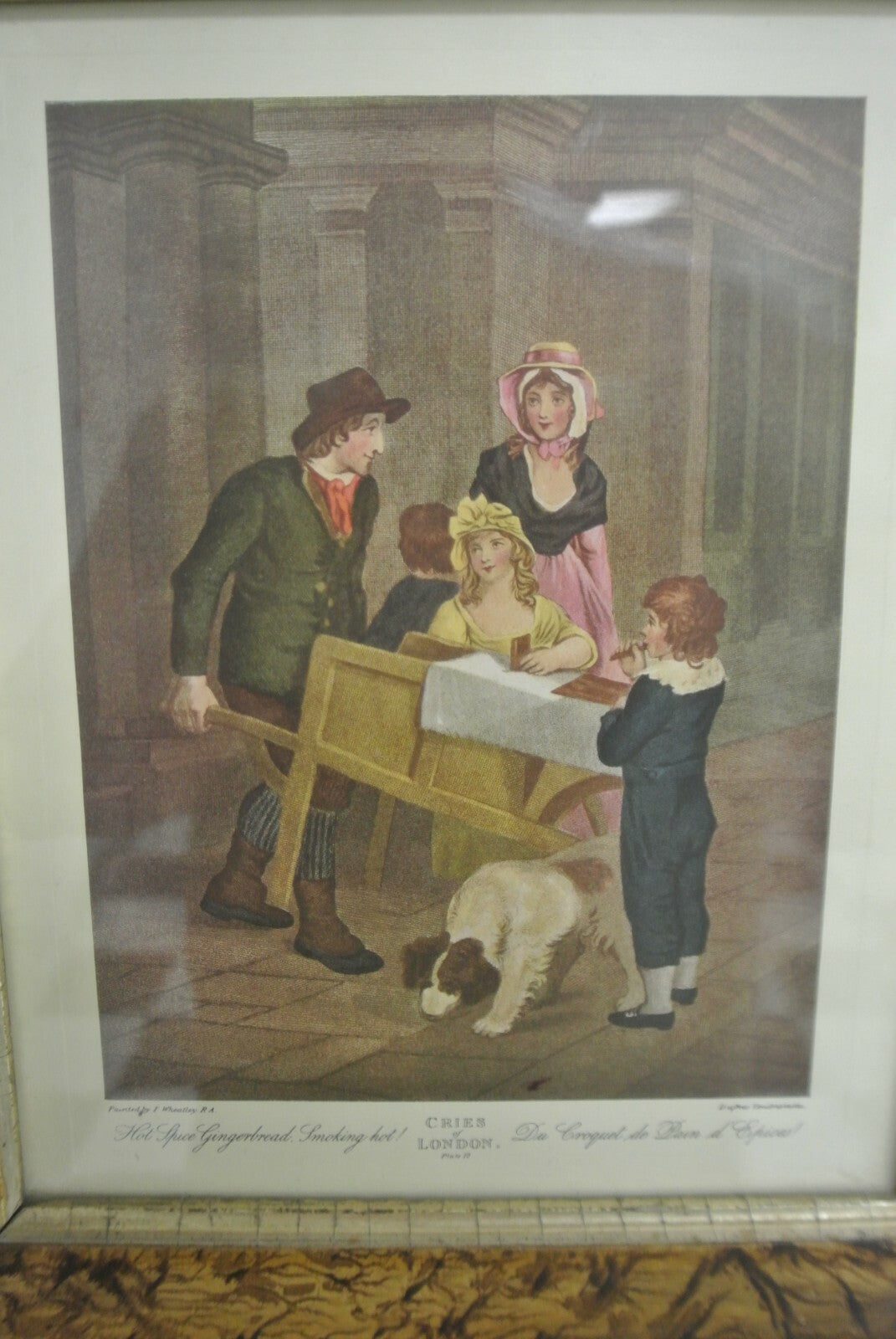 Vintage Wood Frame With "Cries of London" Print ~ F Wheatley