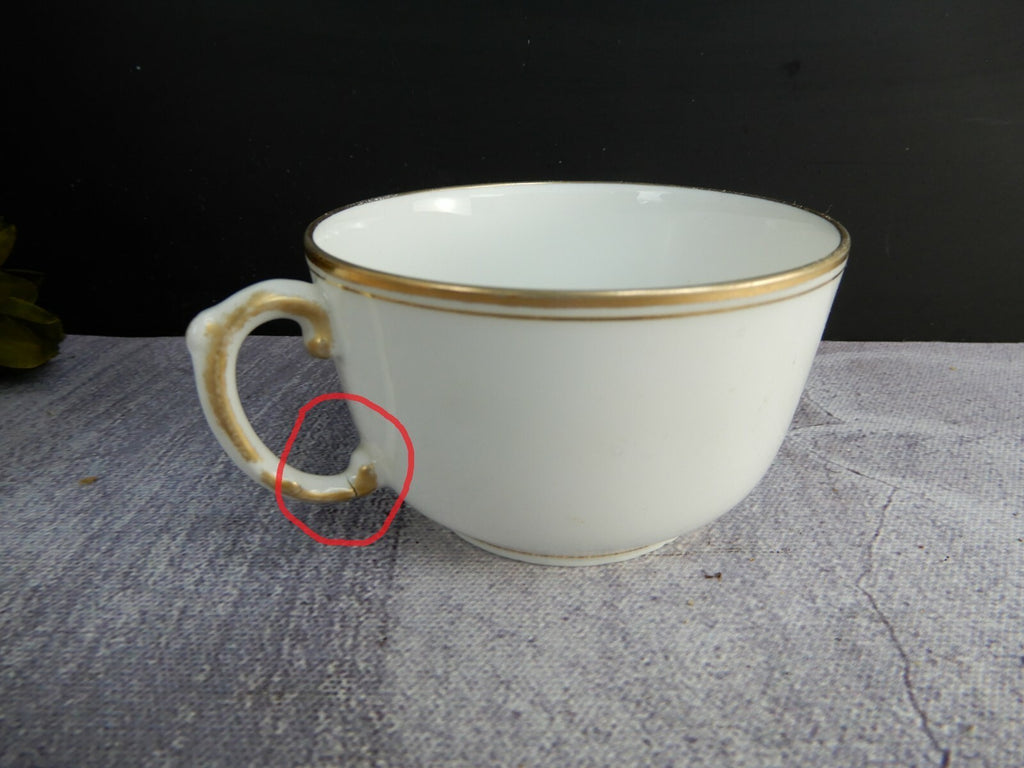 Vintage D&C Delinieres and Cie.Gold Rimmed Tea /Coffee Cups Set Of 5 No saucers