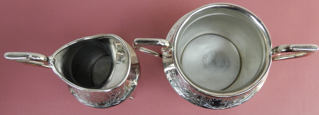 Vintage Atkinson Bros Silver-Plated Creamer and Sugar Bowl