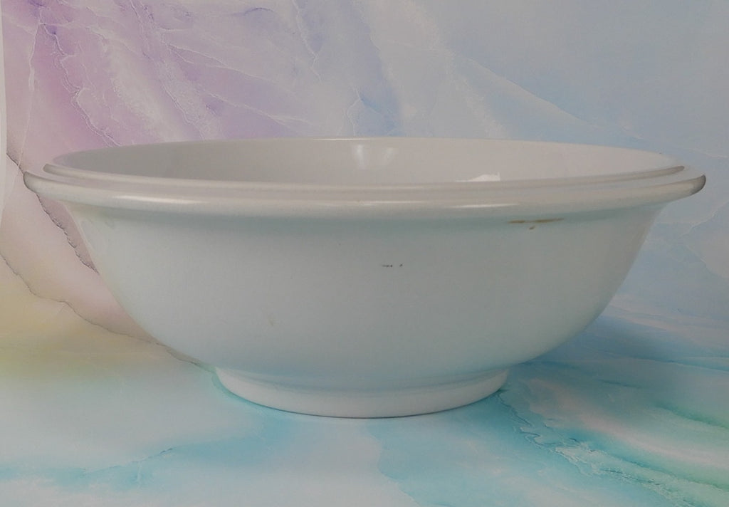 Antique B.P. Co. White Ironstone Wash Basin Bowl Cottagecore Kitchen Decor