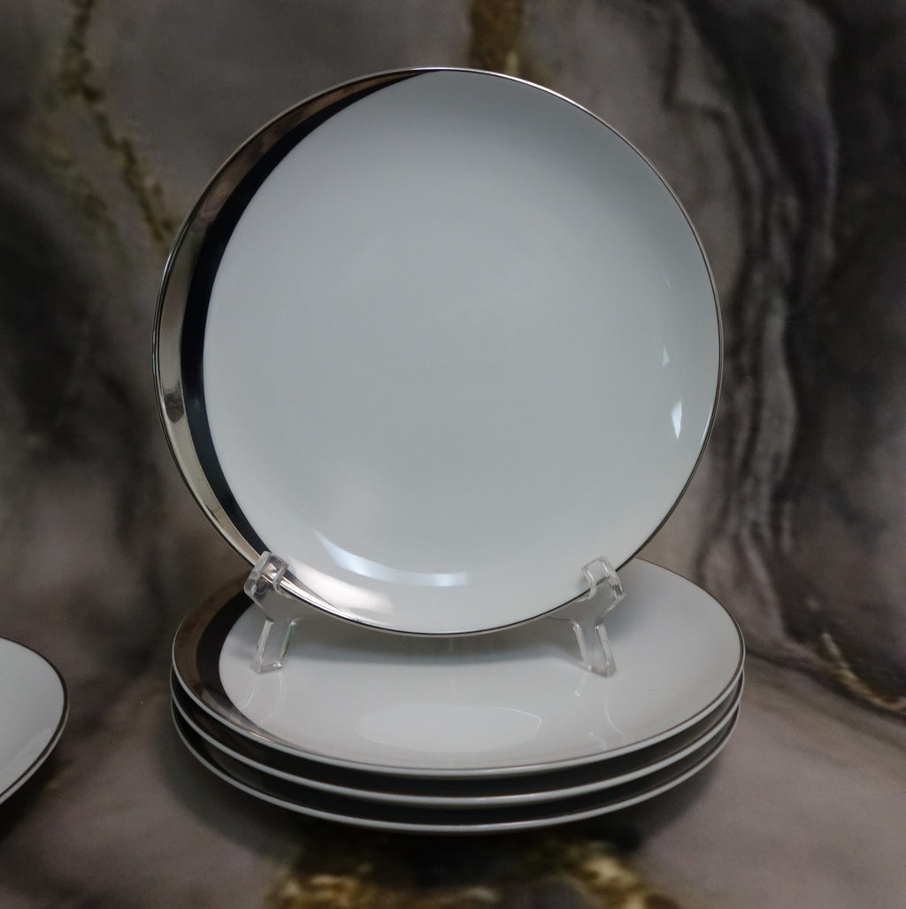 Set of 5 Pc Salad Plates Mikasa Platinum Fascination Pattern Made in Japan