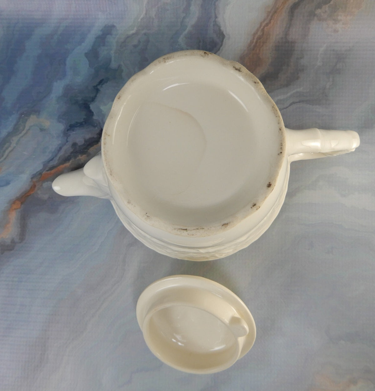 POPE-GOSSER China Old  White "Rose Point" USA Coffee Pot with No Mark